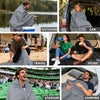 KawaGebo Kamp Outdoor Waterproof Blanket, Foldable Fleece Stadium Blanket for Outdoor Sports Event, Camping, Concerts, Car, Pet, Picnics - Windproof, Wearable, Machine Washable 80" x 58" - Gray