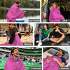 KawaGebo Kamp Outdoor Waterproof Blanket, Foldable Fleece Stadium Blanket for Outdoor Sports Event, Camping, Concerts, Car, Pet, Picnics - Windproof, Wearable, Machine Washable 80" x 58" - Rose Purple