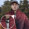 KawaGebo Kamp Camping Blanket Puffy - Outdoor Stadium Blanket Wearable, Lightweight, Packable, Machine Washable Camping Quilt for Traveling, Picnic, Beach, Party 78"x 56" - Sunset Mountain